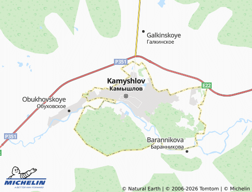 MICHELIN-Landkarte Kamyshlov - ViaMichelin