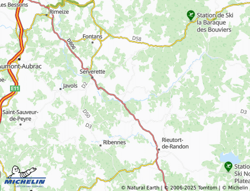 MICHELIN Les Laubies map - ViaMichelin
