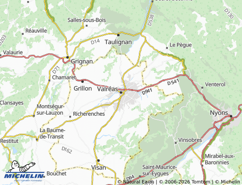 MICHELIN Valréas map - ViaMichelin