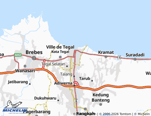 Carte MICHELIN Tegal Timur - ViaMichelin