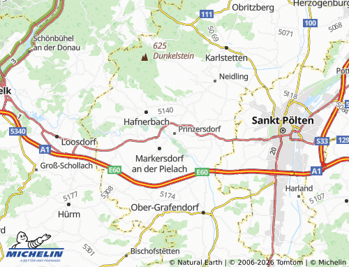 MICHELIN Prinzersdorf map - ViaMichelin