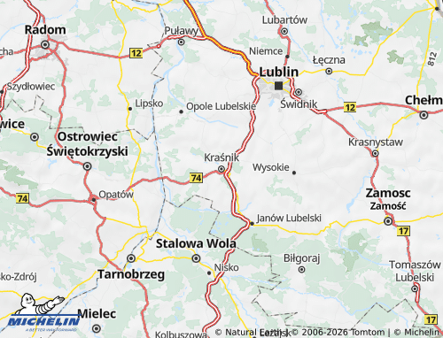 Mapa MICHELIN Krasnik - ViaMichelin