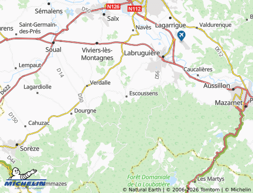 Mapa MICHELIN Escoussens - ViaMichelin