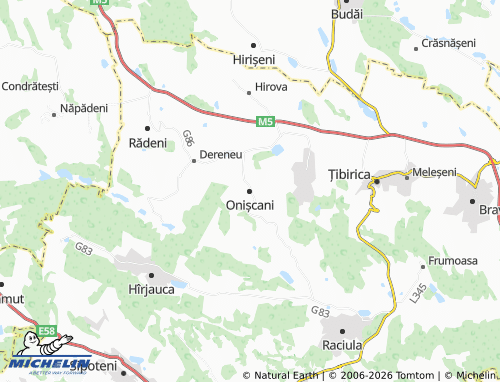 Mapa MICHELIN Onișcani - ViaMichelin