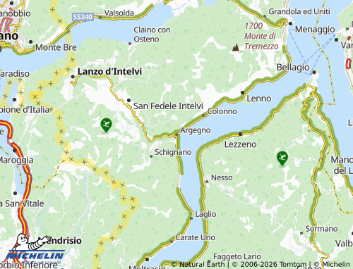 MICHELIN Argegno map - ViaMichelin