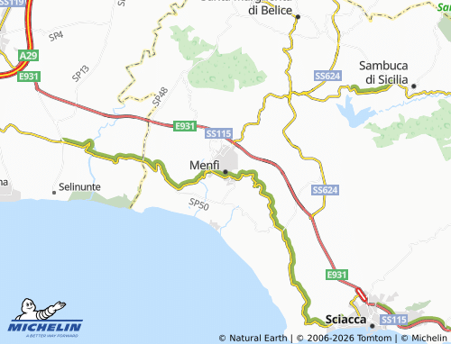 Mapa MICHELIN Menfi - ViaMichelin