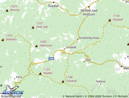 MICHELIN-Landkarte Smolník - ViaMichelin