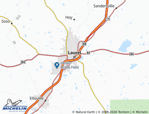 Mapa MICHELIN Laurel - ViaMichelin