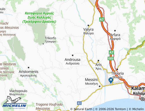 MICHELIN Androusa map - ViaMichelin
