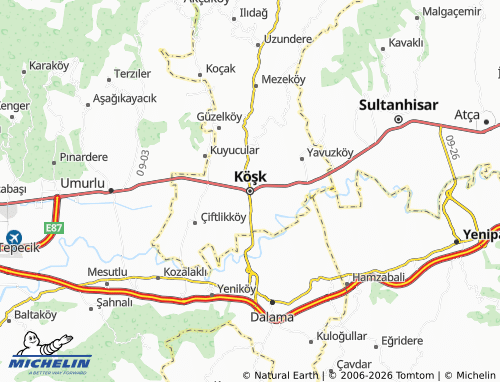 MICHELIN Köşk map - ViaMichelin