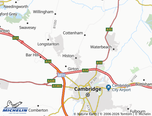 Carte MICHELIN Histon - ViaMichelin