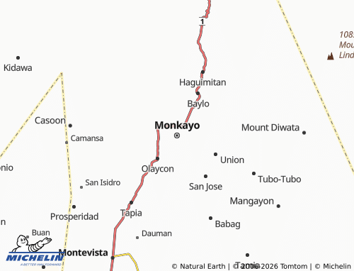 MICHELIN Monkayo map - ViaMichelin