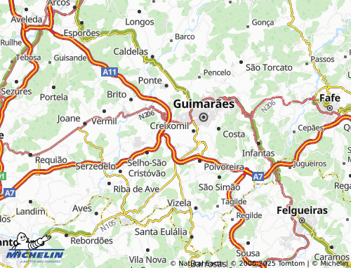 MICHELIN Candoso-São Tiago map - ViaMichelin