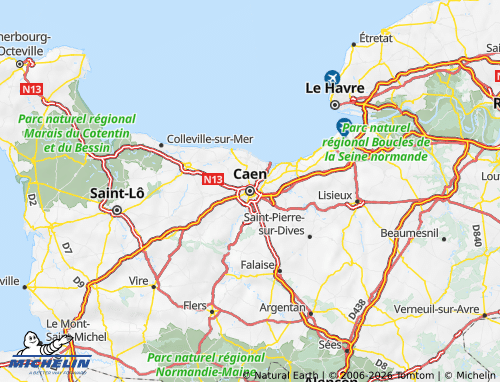 MICHELIN Calvados map - ViaMichelin