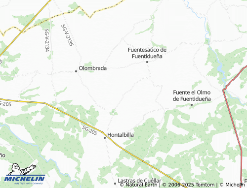 MICHELIN Cozuelos de Fuentidueña map - ViaMichelin