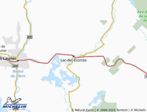MICHELIN Lac-des-Écorces map - ViaMichelin