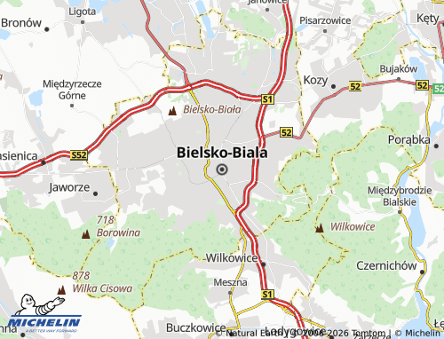 MICHELIN Bielsko-Biala map - ViaMichelin