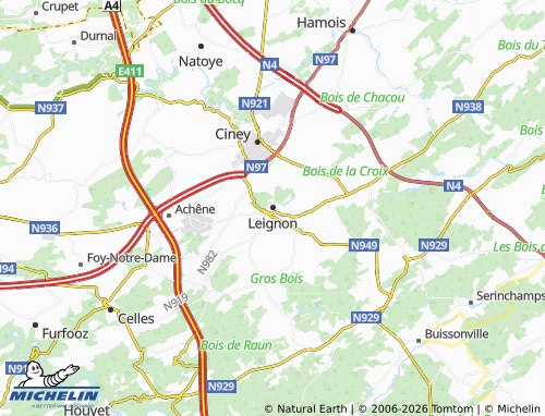 MICHELIN Leignon map - ViaMichelin
