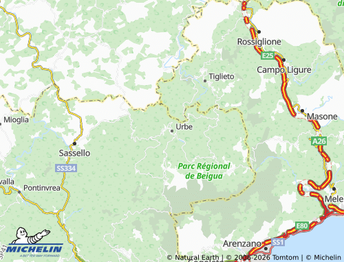 Mapa MICHELIN Urbe - ViaMichelin