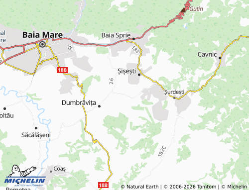 MICHELIN Șindrești map - ViaMichelin