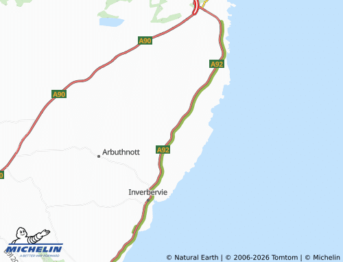 Carte MICHELIN Roadside of Kinneff - ViaMichelin