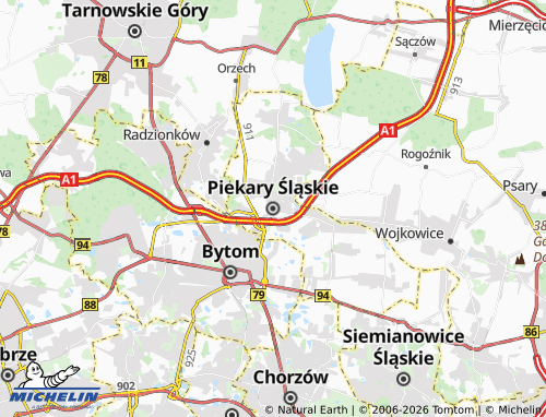 MICHELIN Piekary Śląskie map - ViaMichelin