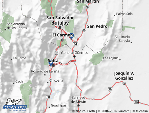 MICHELIN General Güemes map - ViaMichelin