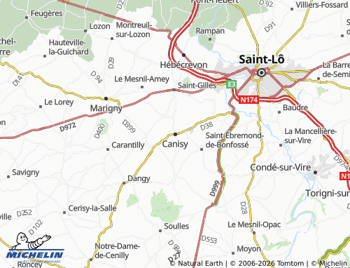 MICHELIN Canisy map - ViaMichelin