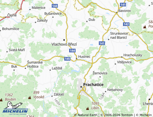 Kaart MICHELIN Husinec - ViaMichelin
