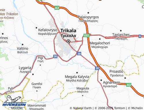 MICHELIN Karyes map - ViaMichelin