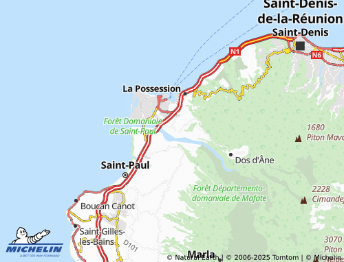 Carte MICHELIN La Rivière des Galets - ViaMichelin