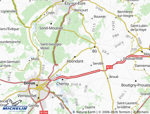 Mapa MICHELIN Abondant - ViaMichelin