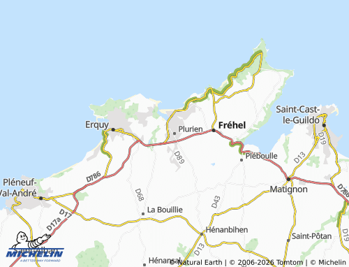 MICHELIN Plurien map - ViaMichelin