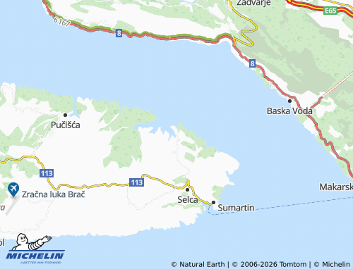 MICHELIN Povlja map - ViaMichelin