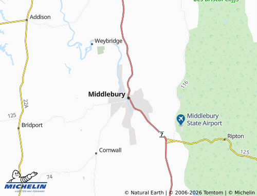 Carte MICHELIN Middlebury - ViaMichelin