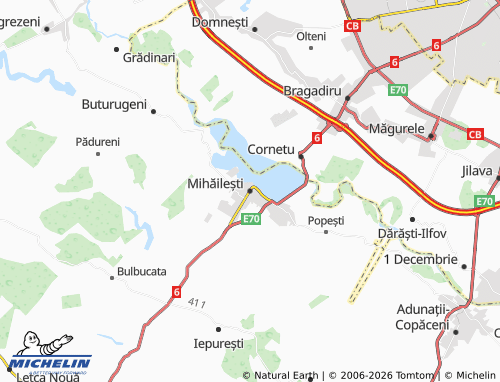 Mappa MICHELIN Mihăilești - ViaMichelin