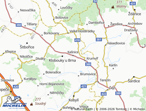 Mappa MICHELIN Kašnice - ViaMichelin