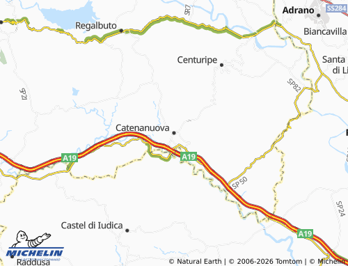 MICHELIN Catenanuova map - ViaMichelin