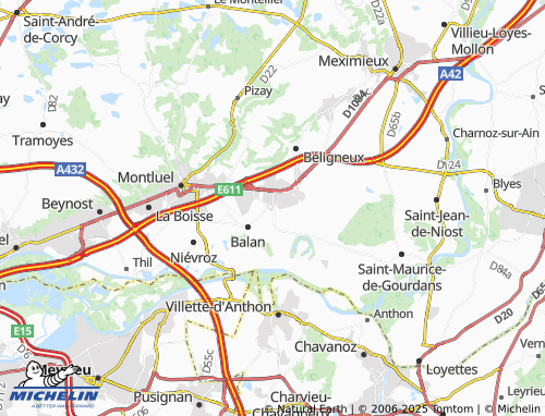 MICHELIN Front de Bandiére map - ViaMichelin
