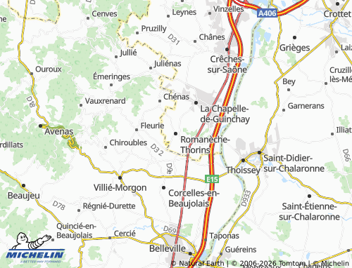 MICHELIN Romanèche-Thorins map - ViaMichelin