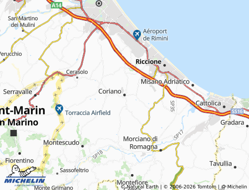 Mappa MICHELIN Coriano - ViaMichelin