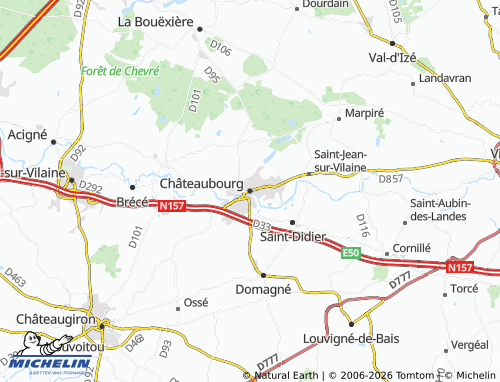 MICHELIN Châteaubourg map - ViaMichelin
