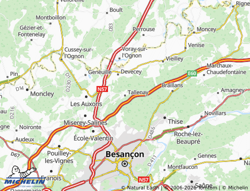 Carte MICHELIN Tallenay - ViaMichelin