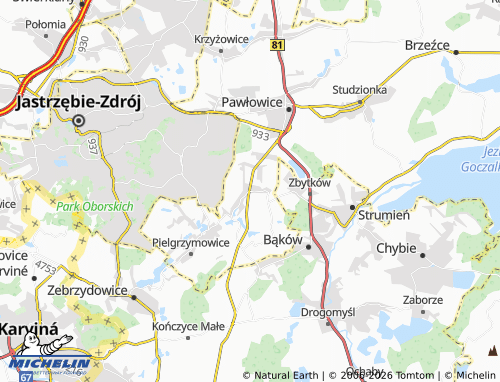 MICHELIN-Landkarte Golasowice - ViaMichelin