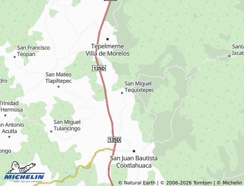 Kaart MICHELIN San Miguel Tequixtepec - ViaMichelin