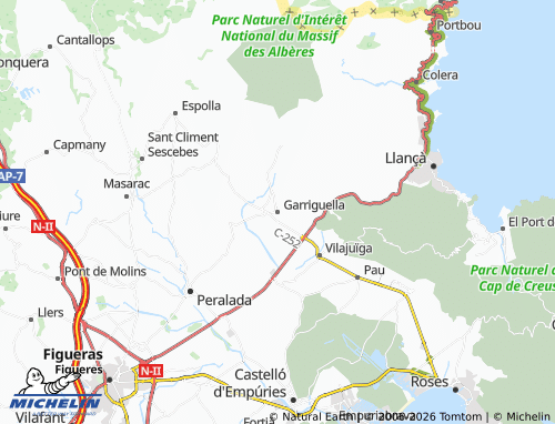 Carte MICHELIN Garriguella - ViaMichelin