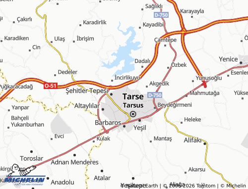 MICHELIN Akşemsettin map - ViaMichelin