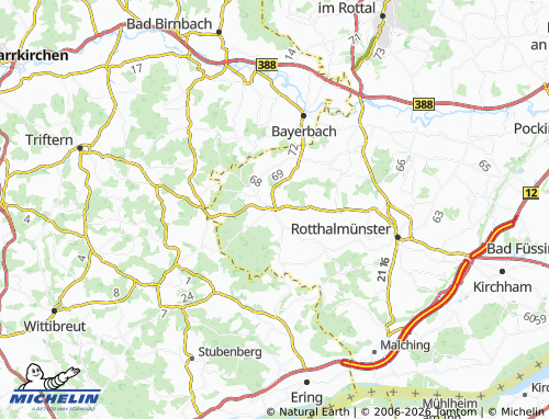 MICHELIN Kößlarn map - ViaMichelin