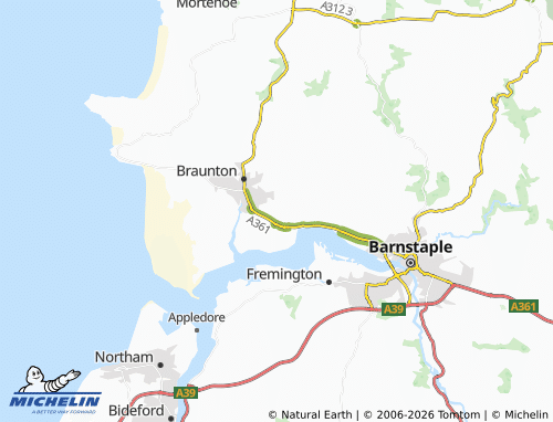 MICHELIN Heanton Punchardon map - ViaMichelin