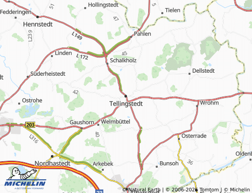 MICHELIN Tellingstedt map - ViaMichelin